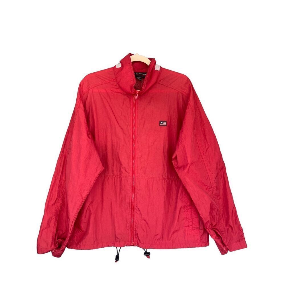 90s Vintage POLO Sports Ralph Lauren Red Windbreaker Jacket